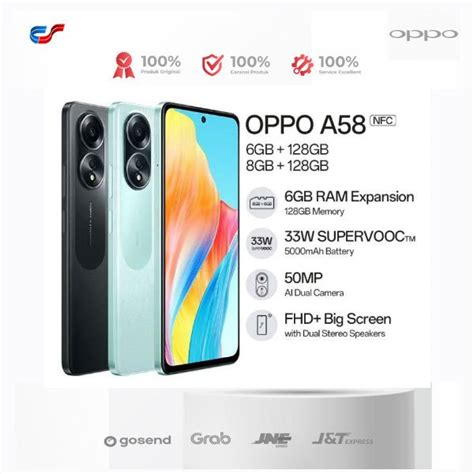 Jual Oppo A58 NFC 8 128GB 6 128GB MediaTek Helio G85 Garansi Resmi