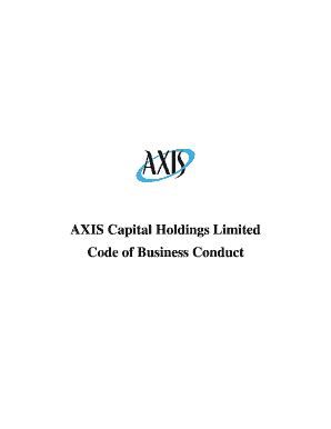 Fillable Online Code Of Business Conduct Axis Capital Fax Email Print