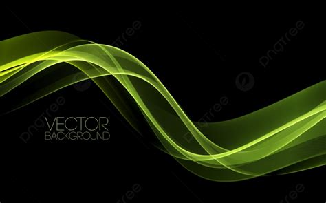 Vector Abstract Shiny Color Green Wave Design Element On Dark