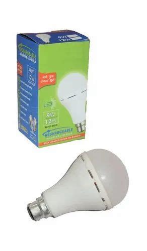 Round Rechargeable 9 Watt AC DC LED Inverter Bulb B22 At Rs 300 Piece