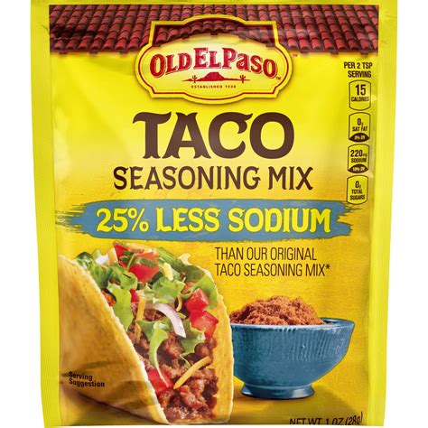 Old El Paso Taco Seasoning Mix Less Sodium Oz Walmart