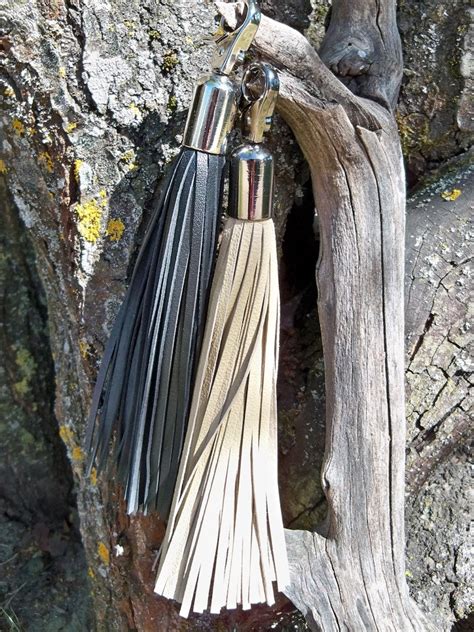 Big Leather Tassel Leather Fringe Leather Keychain Select Etsy