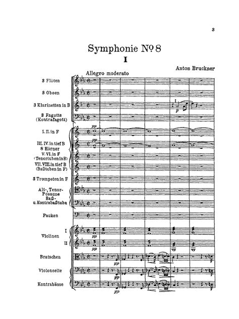 A Bruckner Symphony No 8 In C Minor Sheets By Original Score