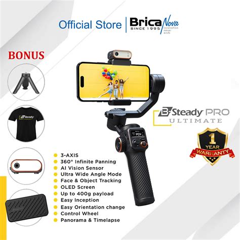 Jual Brica B Steady ULTIMATE 3 Axis Smartphone Gimbal Bonus AI