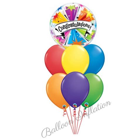 Rainbow Congratulations Bubble Balloon Bouquet