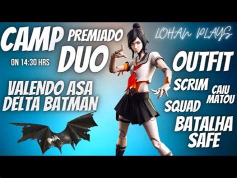 FORTNITE AO VIVO SALA PERSONALIZADA CAMP DUO PREMIADO OUTFIT