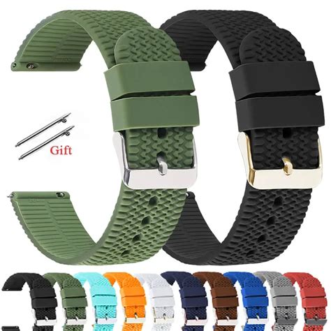 18mm 20mm 22mm 24mm Silicone Watch Strap For Men Women Waterproof