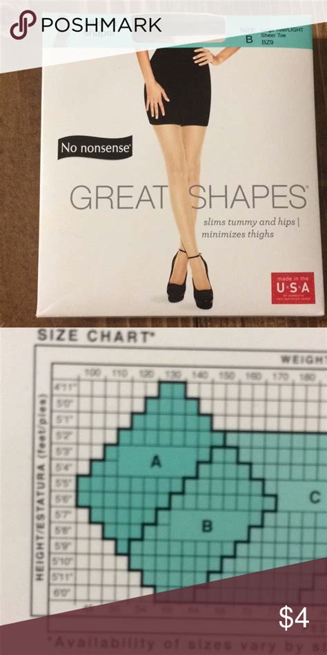 No Nonsense Hosiery Size Chart A Visual Reference Of Charts Chart Master