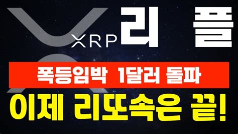 리플 Xrp 이제 리또속은 끝 반등 신호 나왔습니다 Youtube