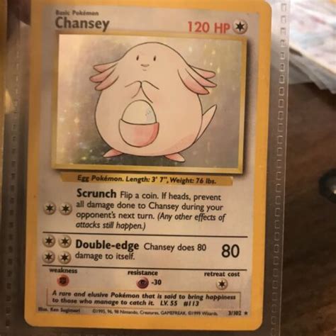 Pokémon TCG Chansey Base Set 3 102 Holo Unlimited Holo Rare eBay