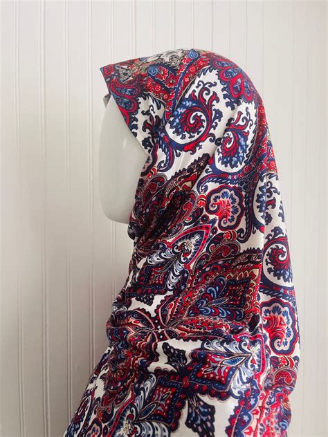 Red And Blue Design Large Jersey Shayla Al Mujalbaba Hijabs