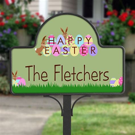 Personalized Happy Easter Decorative Yard Stake