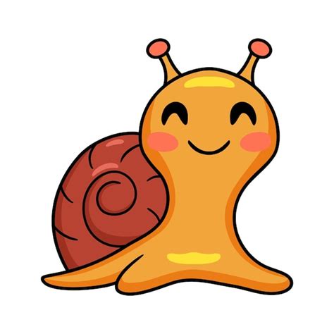 Personagem De Desenho Animado De Caracol Bonitinho Vetor Premium