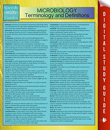 Microbiology Terminology And Definitions Speedy Study Guide EBook