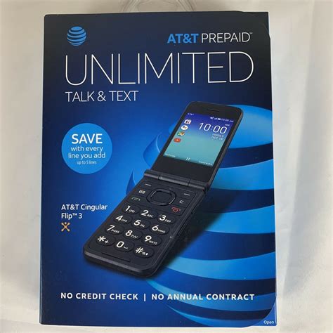 Atandt Prepaid Cingular Flip 3 Wifi 4g Lte Hd Voice Flip Phone Talk