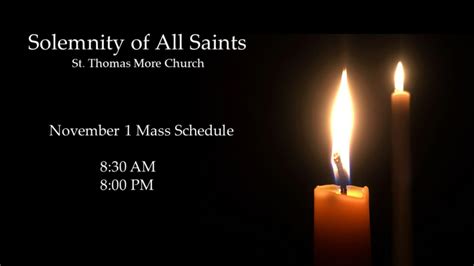 All Saints Day Mass Schedule St Thomas More Church