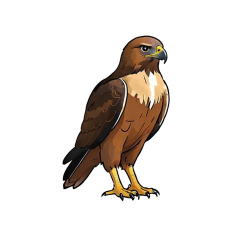 Ai Generated Hawk Hand Drawn Cartoon Style Illustration 42053787 Png