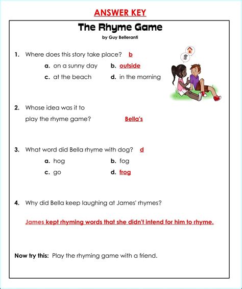 Rhyming Words Worksheet For Grade