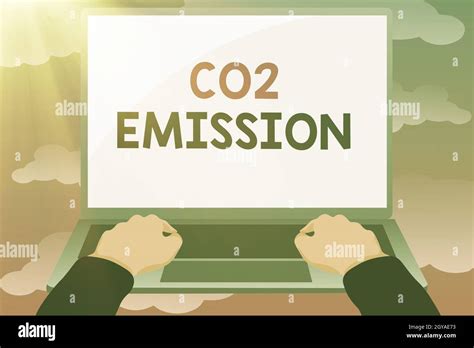 Handwriting Text Co2 Emission Word Written On Releasing Of Greenhouse