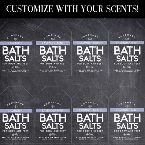 Editable Bath Salts Labels In 2 Colors 12 Per Page Just Etsy Bath