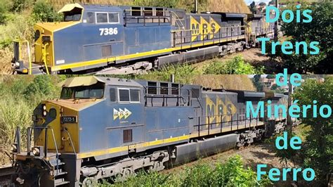 Dois Trens De Min Rio De Ferro Dupla Locomotivas Ac I Mrs