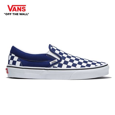 Vans รองเท้า Classic Slip On Color Theory Checkerboard Beacon Blue