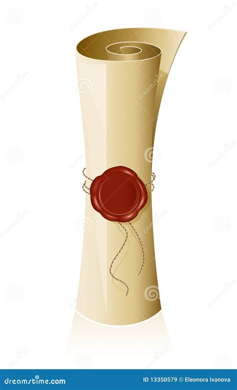 Paper Scroll With Wax Seal Stock Vector Illustration Of Anniversary