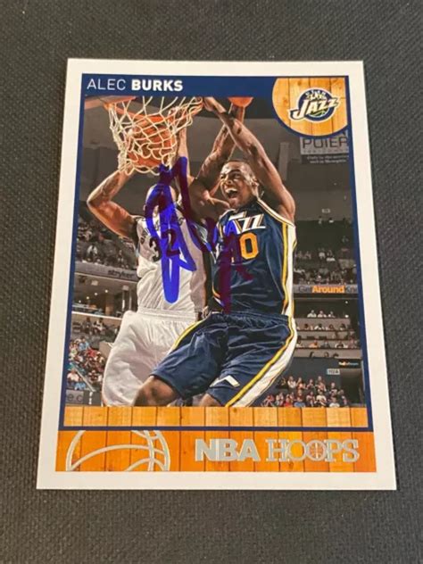 CARTE PANINI HOOPS signée Alec Burks 2013 14 auto Utah Jazz NBA