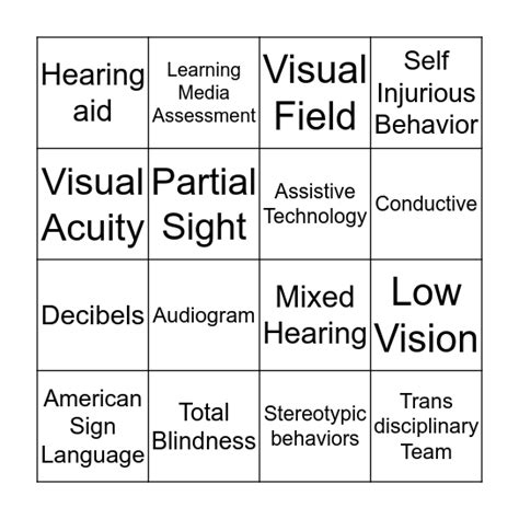 Teaching Students With Low Incidence Disability Bingo Card