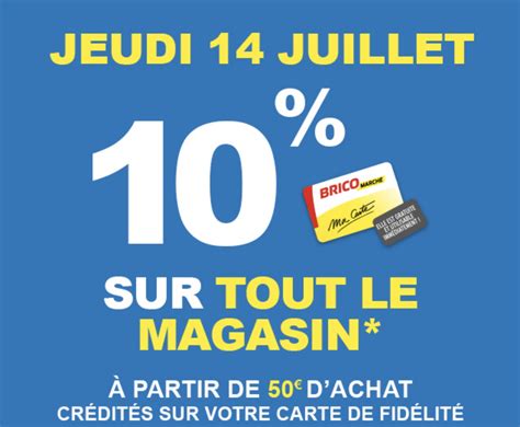 En magasin 10 à partir de 50 dachat sur tout le magasin crédités