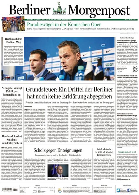 BERLINER MORGENPOST Vom 30 01 2023 Als EPaper Im IKiosk Lesen