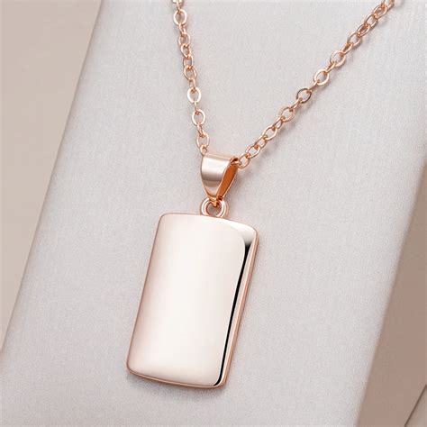 Kinel Hot Fashion Glossy Pendant Necklace For Women Rose Gold Color