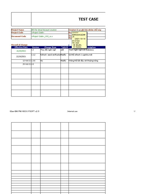 Template - Test Case | PDF