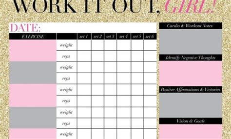 Blank Printable Workout Calendar Template W O R K O U T In Blank