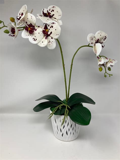 Artificial Orchid Arrangement Artificial Flowers Rubberized Orchid