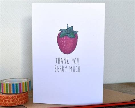 Thank You Berry Much Card Fruit Pun Illustration By Beckagriffin ღ