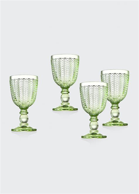 Godinger Twill Green Wine Glasses Set Of 4 Modesens