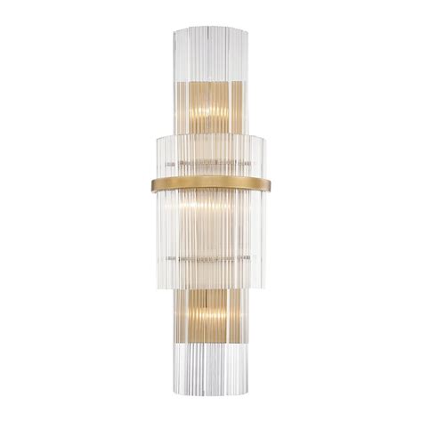 Alora Carlisle 4 Light Bathroom Vanity Light In Vintage Brass Wall