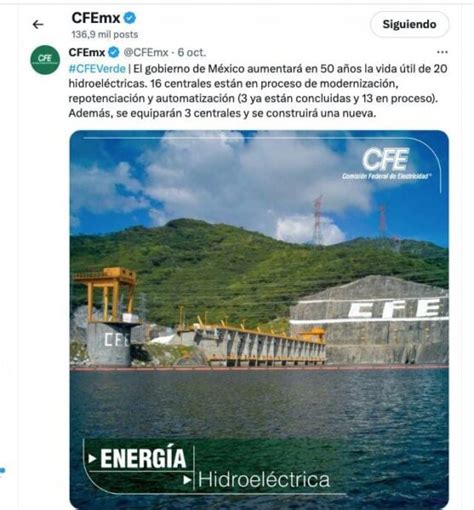 Energy Commerce CFE alargará la vida útil de 20 hidroeléctricas