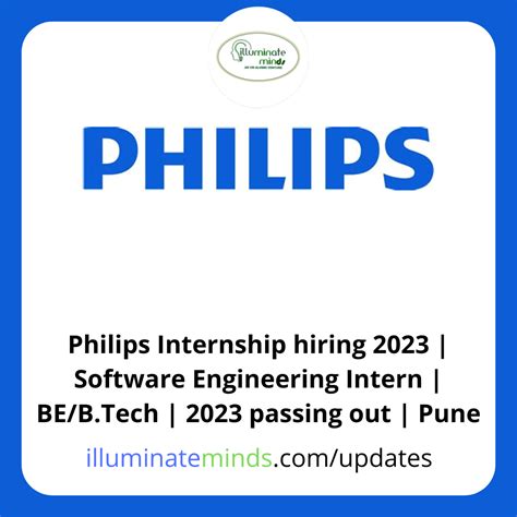 Philips Internship Hiring 2023 Software Engineering Intern Bebtech 2023 Passing Out