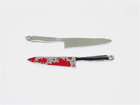 6 Pieces Large Bloody Chef Knife Charm Pendants Dexter Etsy