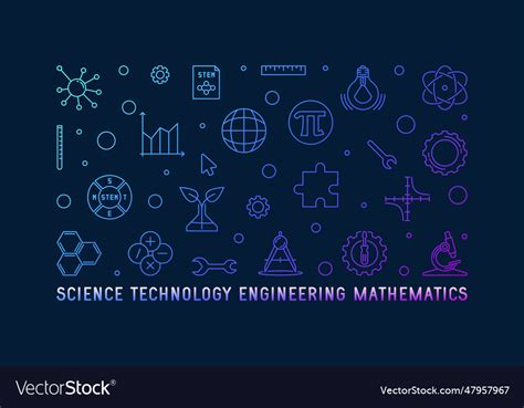 Science Technology Engineering Mathematics Line Vector Image