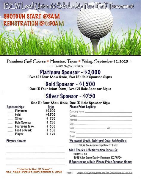 IBEW - 📢 Update on Our Annual Golf Tournament! ⛳️ Please note: The