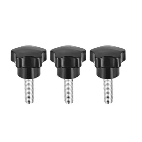 Uxcell Clamping Handle Screw Knobs Handle M X Mm Threaded Star Shape