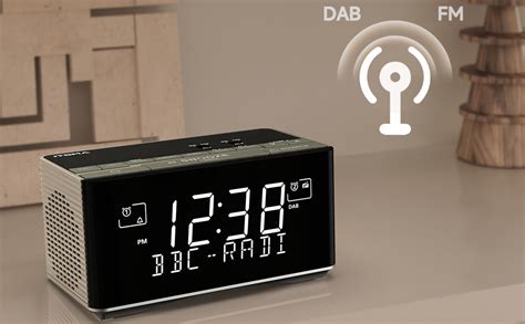 FM DAB Radio Alarm Clock With USB Charging Port Bluetooth Stereo