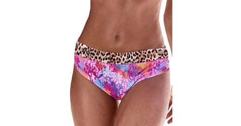 Lascana Leopard Cheetah Fold Over Bikini Swimsuit Bottom Cup Sizing In Red Lyst