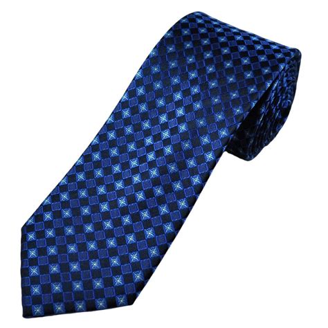 Tresanti Celeste Navy Royal And Light Blue Diamond Pattern Men S Silk Designer Tie From Ties