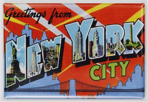 Greetings From New York City Postcard Fridge Magnet Nyc The Wild Robot