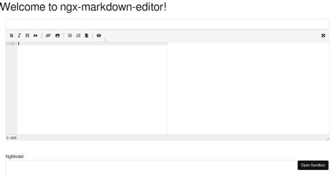 Ngx Markdown Editor Examples CodeSandbox