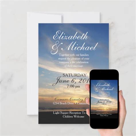 Beach Sunset Wedding Invitation Zazzle